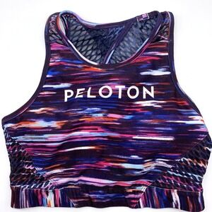 Peloton WITH Multicolor Sports Bra Athletic Padded Women's‎ Medium Yoga Running